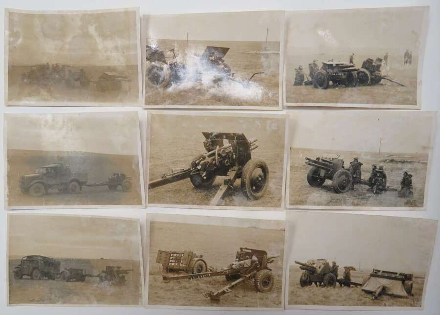WW2 Set of 9 Photographs of Artillery Pieces