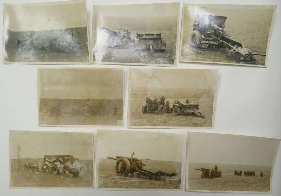 WW2 Set of 8 Photographs of Artillery Pieces