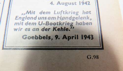 Pre D-Day Luftpost Air Dropped German Propaganda Leaflet G98 November 24th 1943