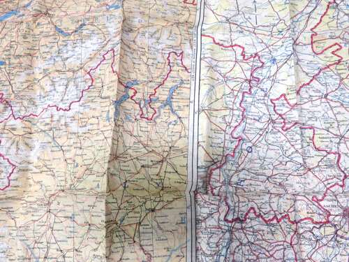 WW2 D-Day Air Crew/Special Forces / SOE Single Side Silk Map of France & Germany