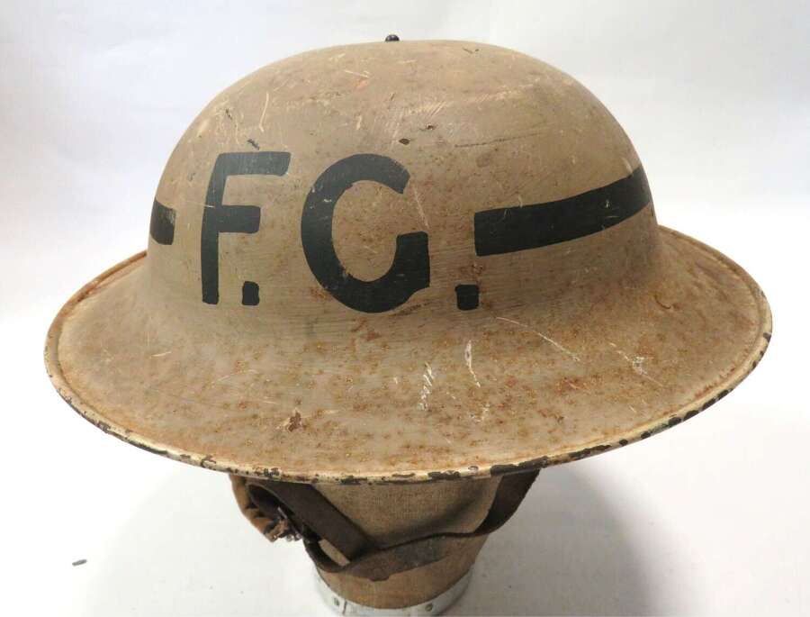 Private Purchase WW2 Fire Guard Party / Block Leader's Steel Helmet