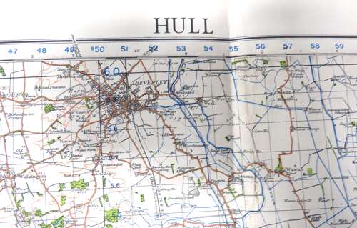 WW2 British Military Map of Hull 1941