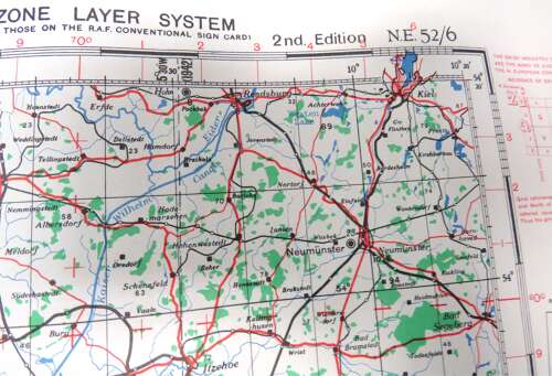 WW2 British Army/Air Military Map 52/6 of Bremen Germany Dated 1945