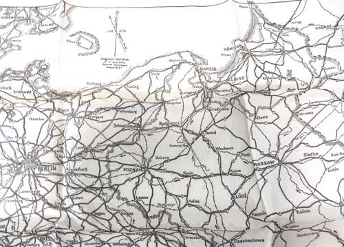 WW2 Air Crew / Special Forces / SOE Single Side Silk Map of Germany