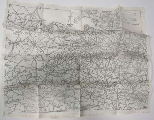 WW2 Air Crew / Special Forces / SOE Single Side Silk Map of Germany