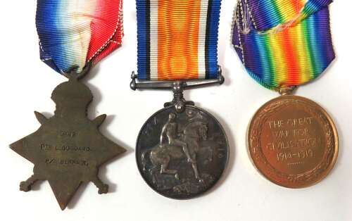 WW1 2nd Battalion Royal Berkshire Regiment 1914 Star Medal Trio . Wounded 3 Times