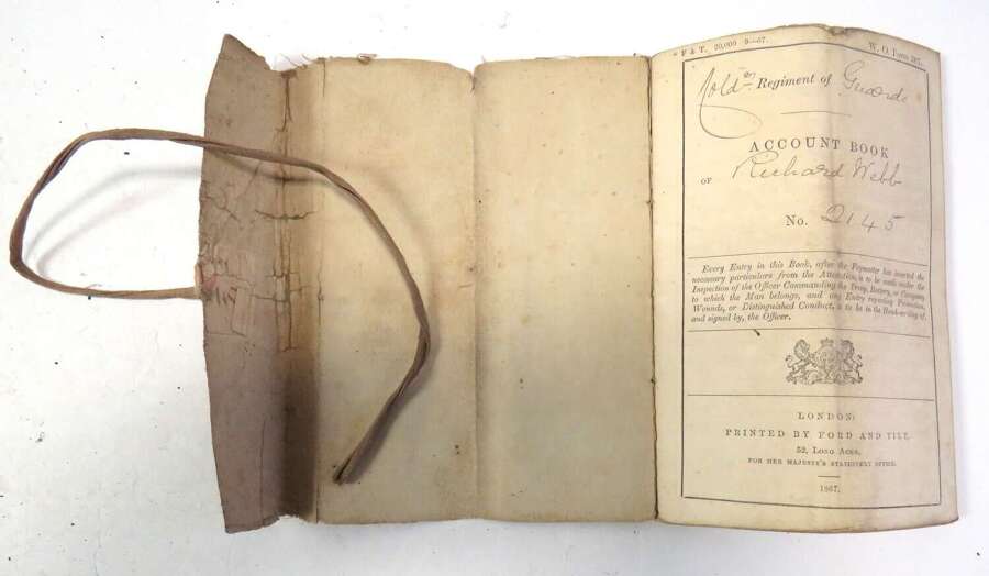 19th Century Victorian Coldstream Guards Soldiers Service and Pay Book