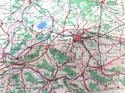 WW2 British Army/Air Military Map 52/6 of Bremen Germany Dated 1943