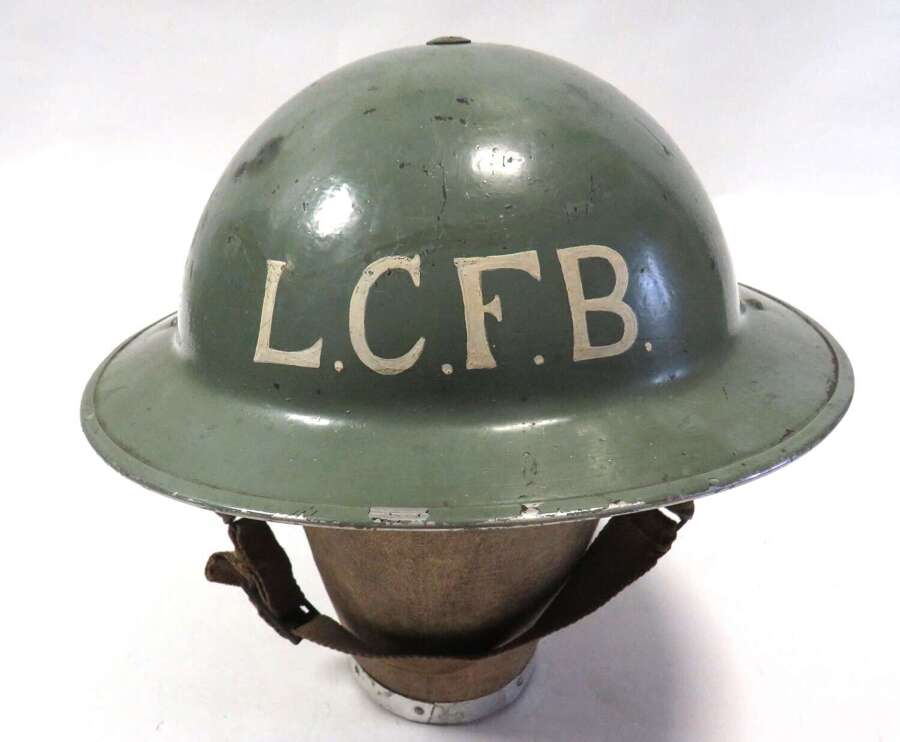 Early War 1939 Dated Home Front County / Factory Fire Brigade Mk2 Steel Helmet