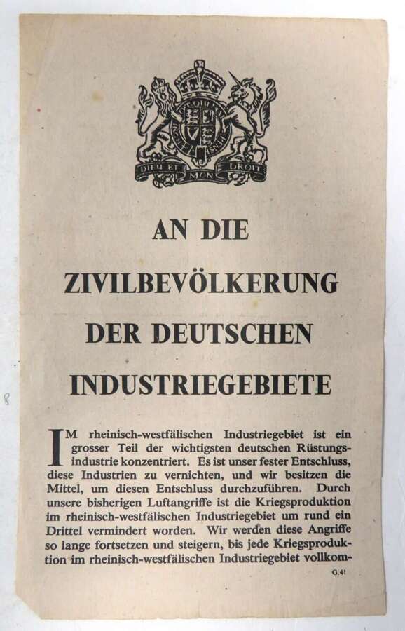 WW 2 German Propaganda Leaflet G41