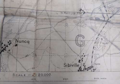 WW1 Period Battle Map of Hautcloque France