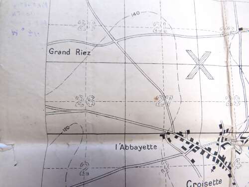 WW1 Period Battle Map of Hautcloque France
