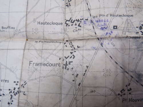WW1 Period Battle Map of Hautcloque France