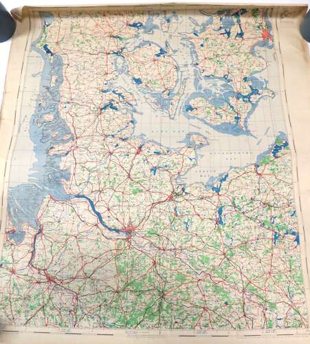 WW2 British Army/Air Military Map of Lubeck Germany Dated 1943