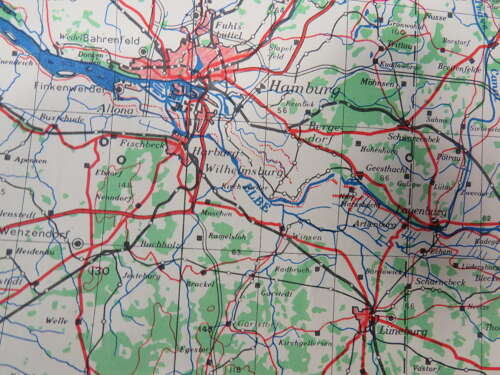 WW2 British Army/Air Military Map of Lubeck Germany Dated 1943