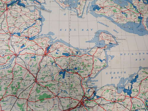WW2 British Army/Air Military Map of Lubeck Germany Dated 1943