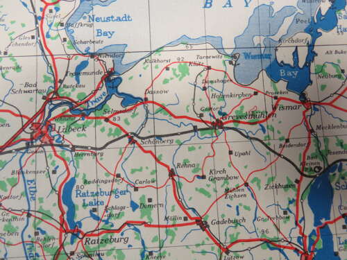 WW2 British Army/Air Military Map of Lubeck Germany Dated 1943