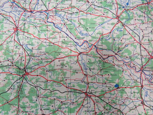 WW2 British Army/Air Military Map of Lubeck Germany Dated 1943