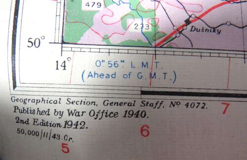 WW2 British Army/Air Military Map of Praha Czechoslovakia Dated 1943