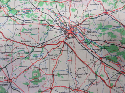WW2 British Army/Air Military Map of Praha Czechoslovakia Dated 1943