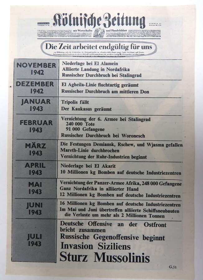 WW 2 Air Dropped German Propaganda Leaflet G51