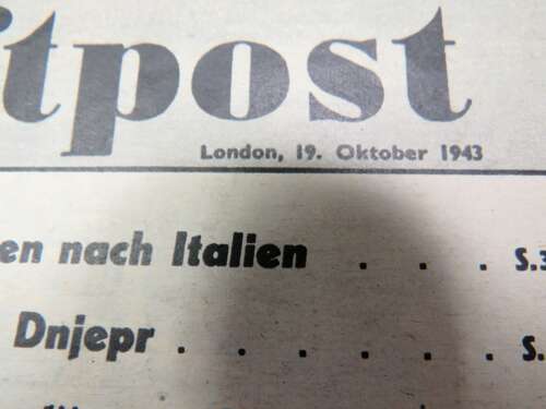 Pre D-Day Luftpost Air Dropped German Propaganda Leaflet G89 October 1943