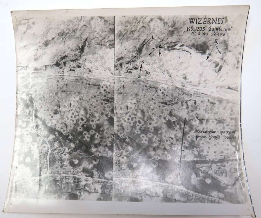 WW2 R.A.F Reconnaissance Squadron Target Photo of Wizernes 1944