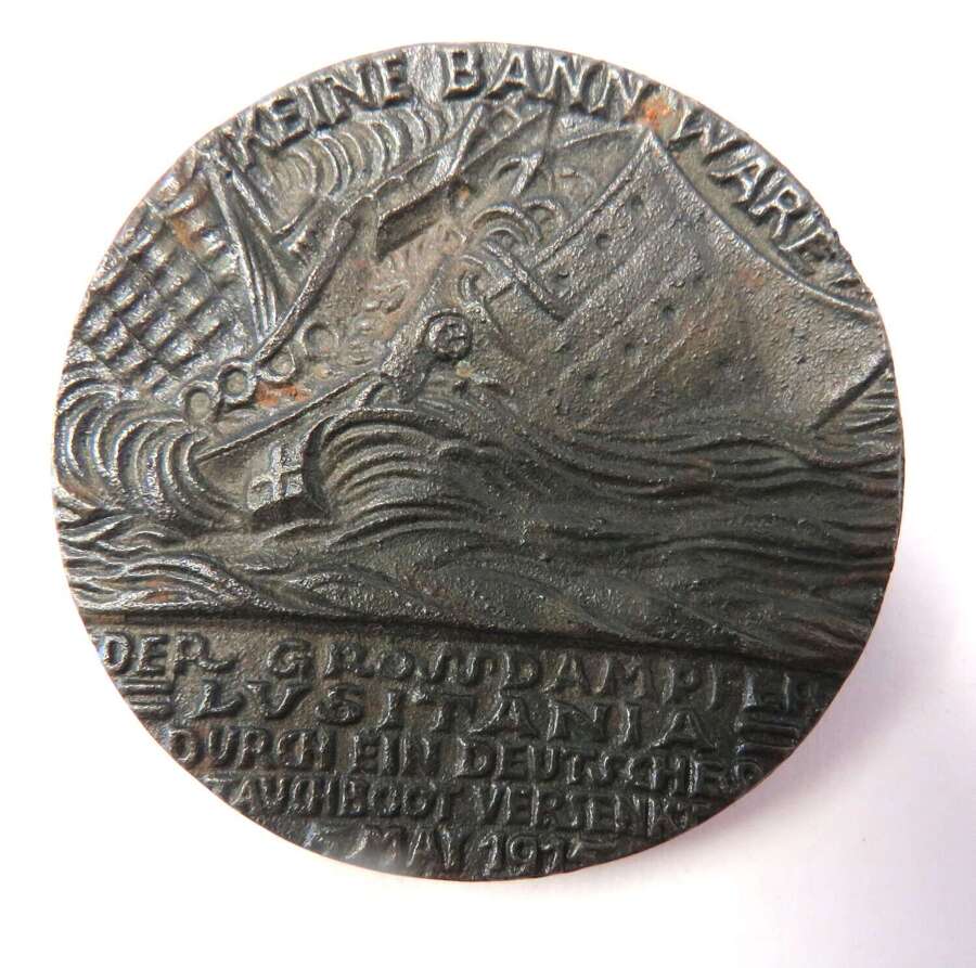 WW1 R.M.S Lusitania Cunard Line Commemorative Medallion