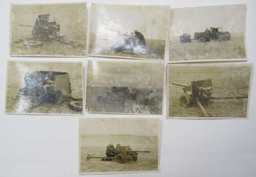 WW2 Set of 7 Photographs of Artillery Pieces