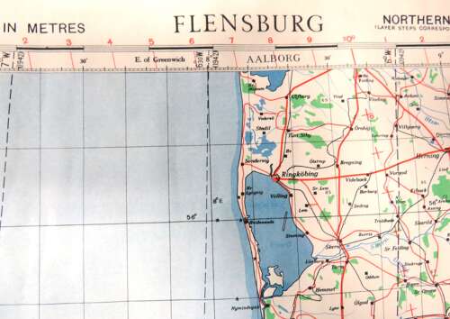 WW2 British Army/Air Military Map NE 54/6 of Flensburg Germany Dated 1942
