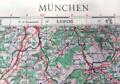WW2 British Army/Air Military Map NE 48/10 of Munchen Germany Dated 1944
