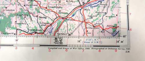 WW2 British Army/Air Military Map NE 48/10 of Munchen Germany Dated 1944