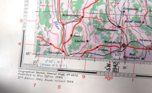 WW2 British Army/Air Military Map NE 48/10 of Munchen Germany Dated 1944
