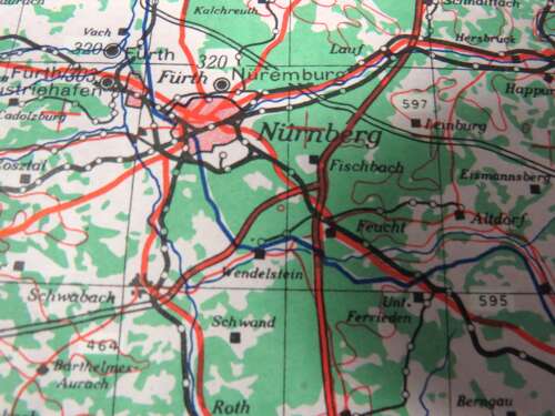 WW2 British Army/Air Military Map NE 48/10 of Munchen Germany Dated 1944