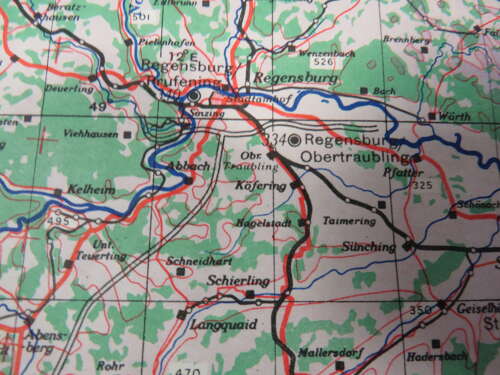 WW2 British Army/Air Military Map NE 48/10 of Munchen Germany Dated 1944