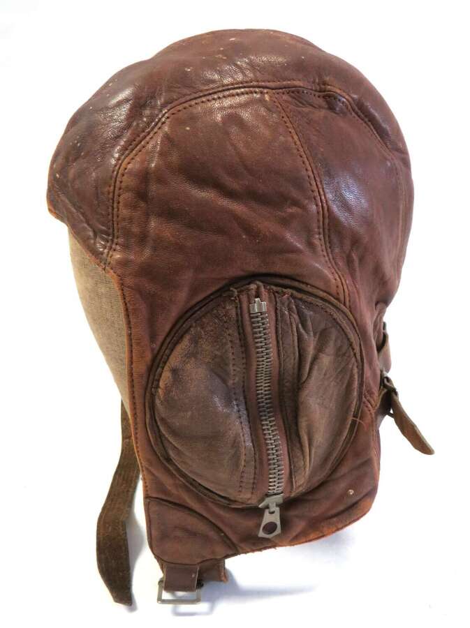 WW2 Original RAF Used Canadian Made B Type Flying Helmet.