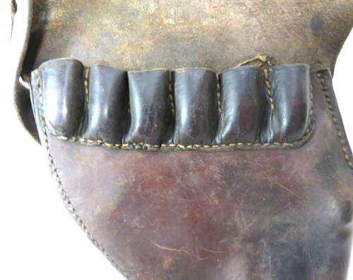 Boer War Officers Leather Sam Browne Webley Revolver Holster with Internal Bullet Loops