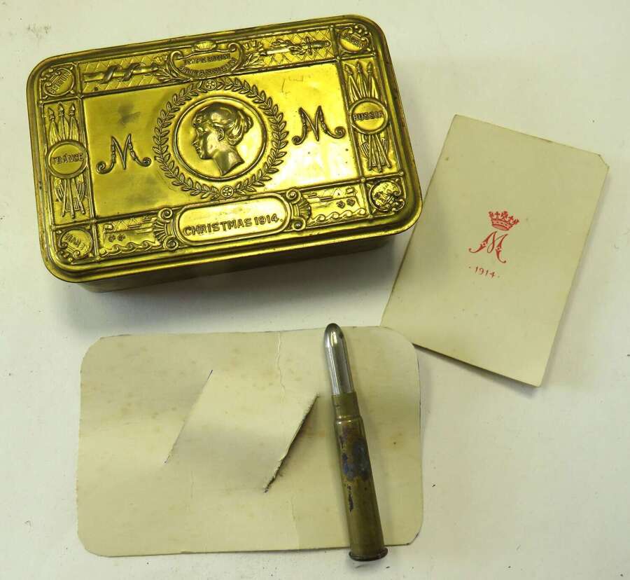 1914 Princess Mary Christmas Box , Card and Bullet Pencil