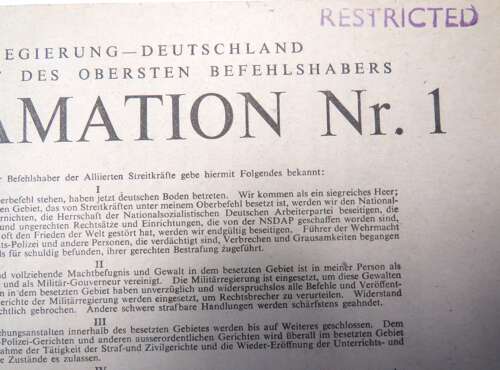 WW 2 Air Dropped on Germany Propaganda Leaflet  WG12 