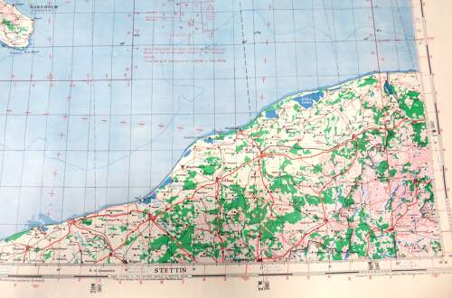 WW2 British Army/Air Military Map 54/14 of Kolberg Germany Dated 1944