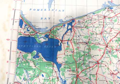 WW2 British Army/Air Military Map 52/14 of Stettin Germany Dated 1944
