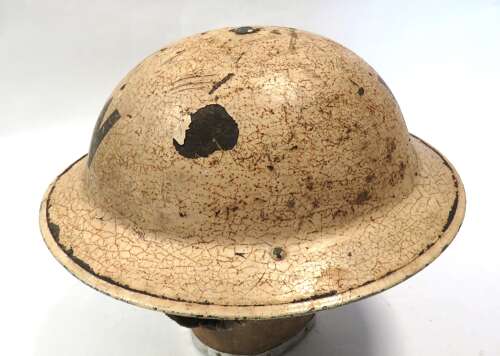 Early War Home Front Wardens Mk11 White Steel Helmet Dated 1938