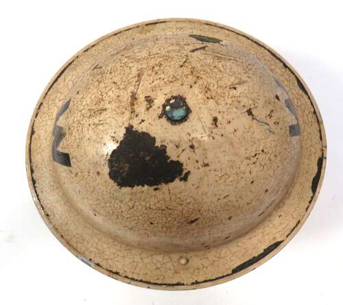 Early War Home Front Wardens Mk11 White Steel Helmet Dated 1938