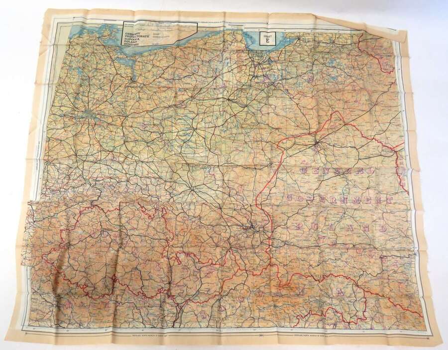 Scarce Double Sided Europe Escape Map 43 E / F . Major Instone Collection