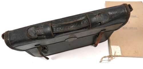 Scarce Official Briefcase and Large Europe Map Marked to Major G Instone M.I 9