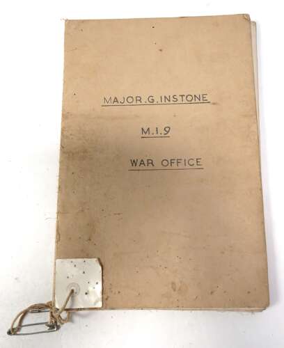 Scarce Official Briefcase and Large Europe Map Marked to Major G Instone M.I 9