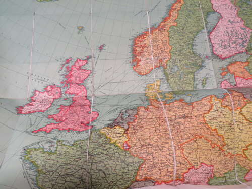 Scarce Official Briefcase and Large Europe Map Marked to Major G Instone M.I 9