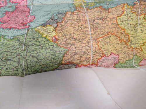 Scarce Official Briefcase and Large Europe Map Marked to Major G Instone M.I 9