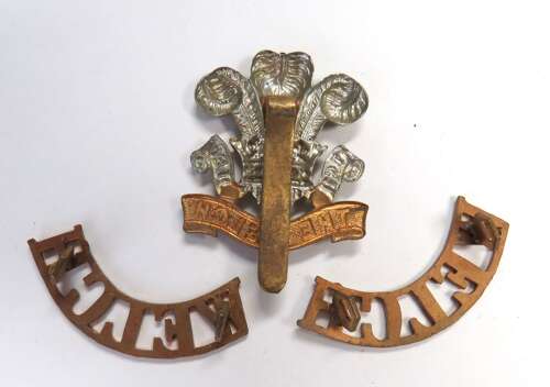 WW1 Welch Regiment Cap Badge and Titles