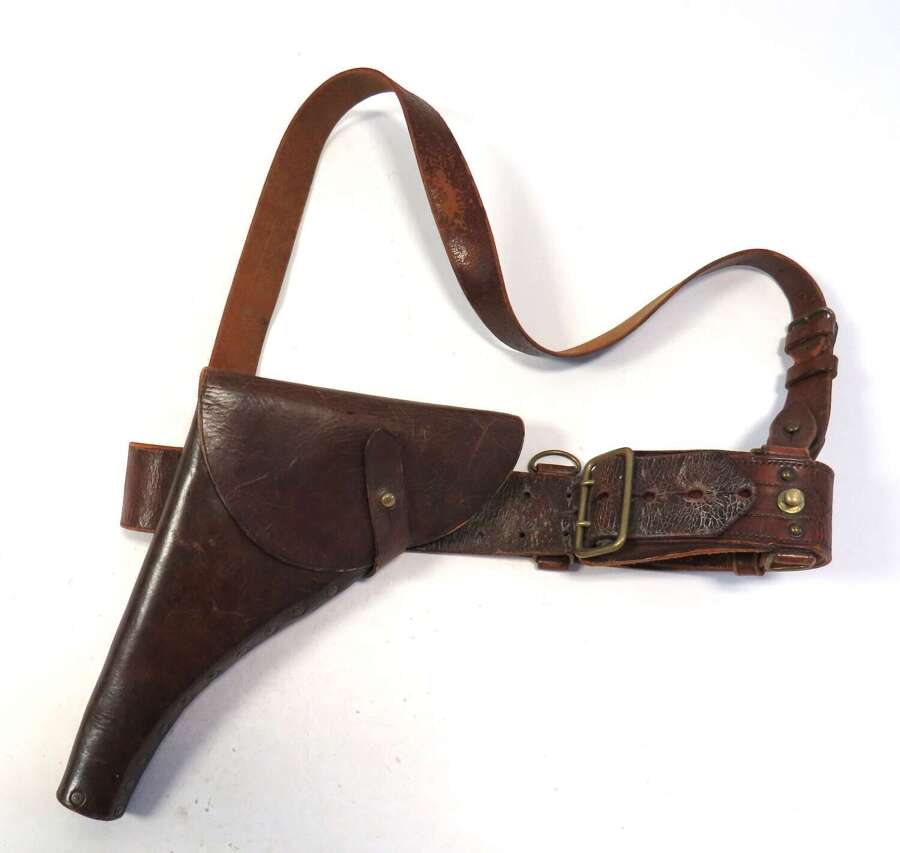 Rare Royal Navy / R.N.A.S Webley Revolver Pistol Holster & Sam Browne Belt